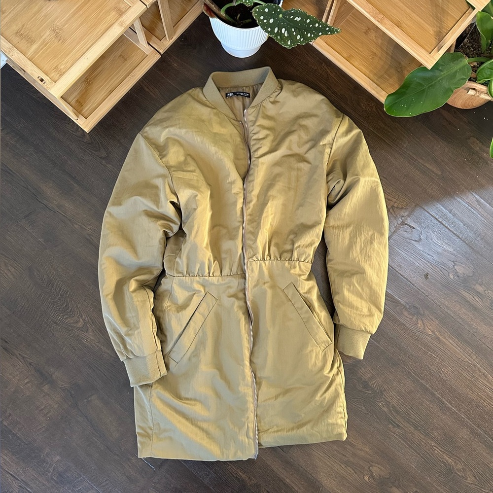 Zara Khaki Bomber Jacket